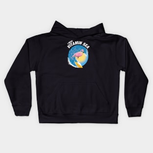 I Need Vitamin Sea | Surfing Flamingo Kids Hoodie